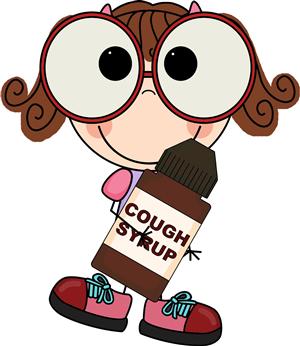 Girl with cough syrup 