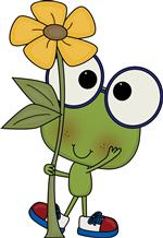 frog with flower 