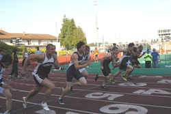 students running on track 