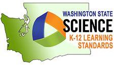 Washington Science Standards Logo on top of an image of Washington State