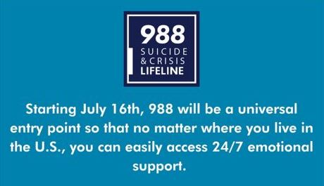 call 988 for suicide prevention